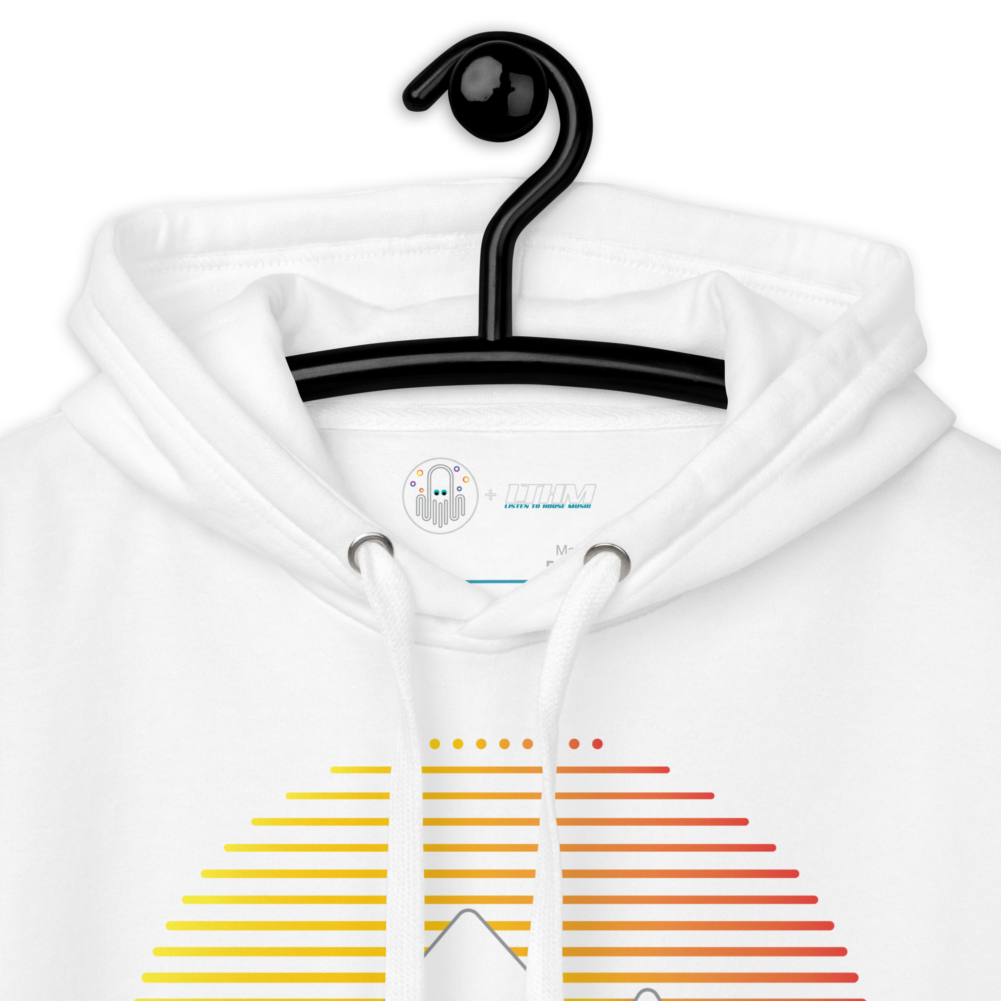 White Galactic Sandcastles Graphic Hoodie On a Hanger View