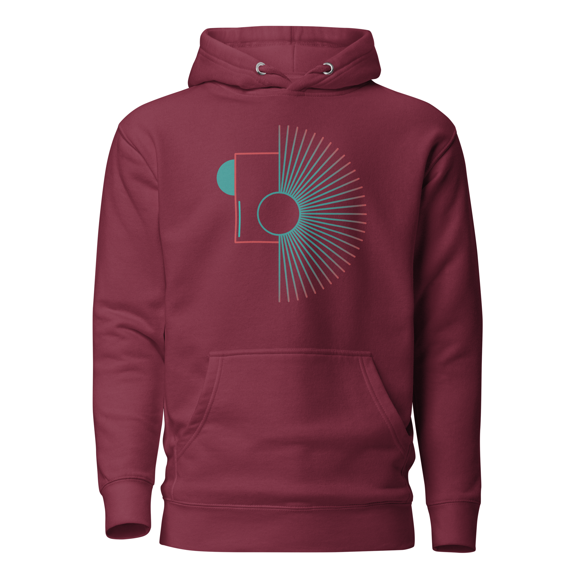Maroon Give Me Love Graphic Hoodie Front View
