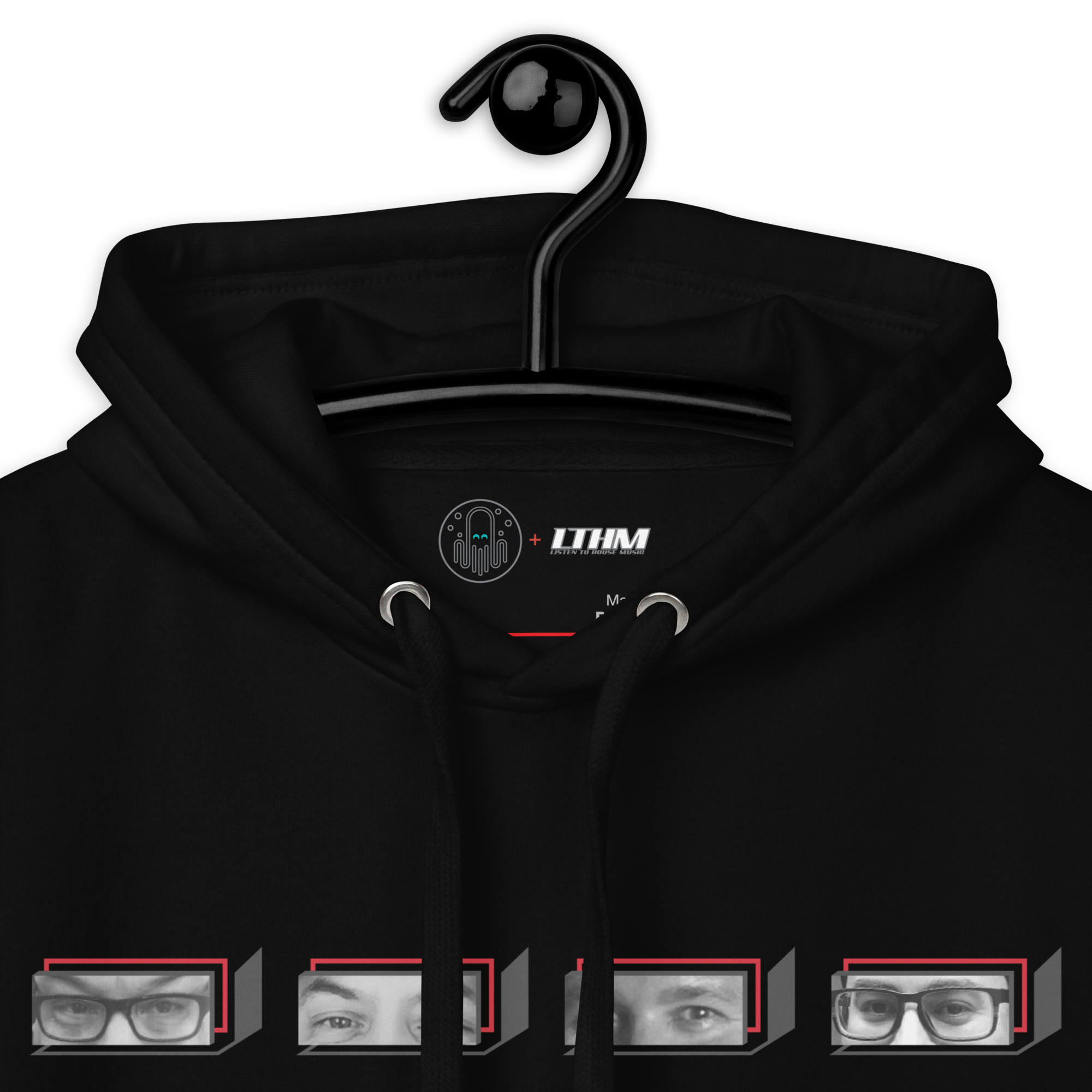 Black LTHM Essentials 4 Graphic Hoodie On a Hanger View