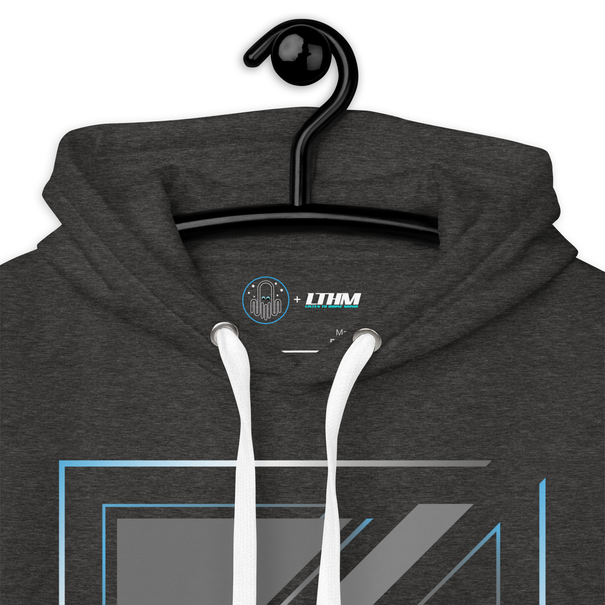 Charcoal Heather MiHi Graphic Hoodie On a Hanger View