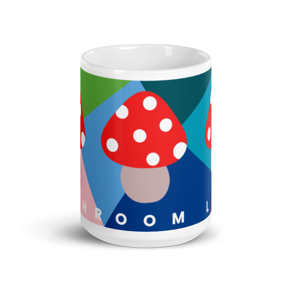 Stained Glass Mushroom Love Mug